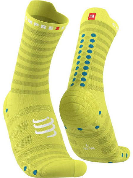 Compressport Pro Racing Ανδρικές Κάλτσες Ψηλές με Σχέδια Lime 6257-T1-35-38