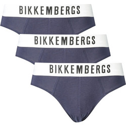 Bikkembergs Ανδρικά Σλιπ Βαμβακερά Navy Μπλε 3Pack BKK1USP10TR-NAVY