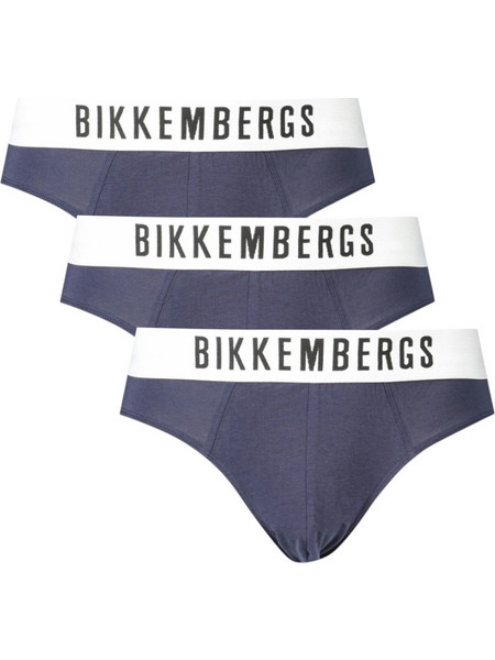 Bikkembergs Ανδρικά Σλιπ Βαμβακερά Navy Μπλε 3Pack BKK1USP10TR-NAVY