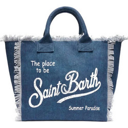 Mc2 Saint Barth Vanity Υφασμάτινη Τσάντα Θαλάσσης Ώμου Navy Μπλε VANI001-02582L