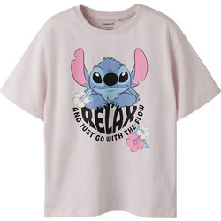 Name It Lilo & Stitch Παιδικό T-Shirt Κοντομάνικο Ροζ Χρυσό 13255734