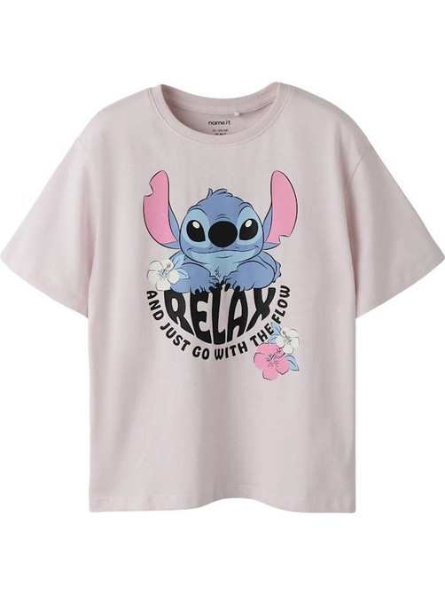 Name It Lilo & Stitch Παιδικό T-Shirt Κοντομάνικο Ροζ Χρυσό 13255734