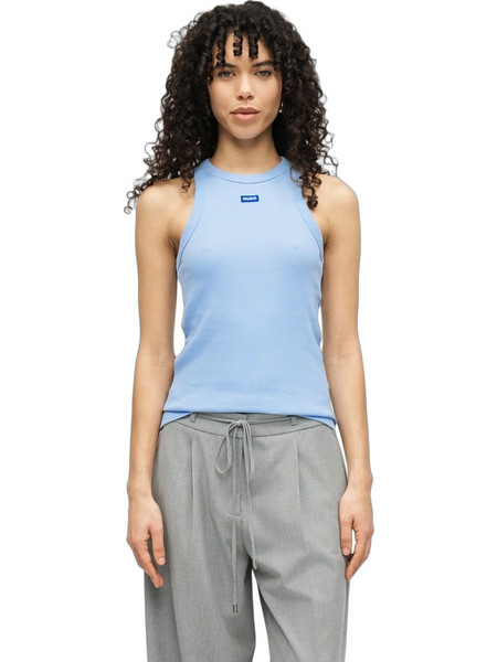 Hugo Boss Γυναικείο Καλοκαιρινό Top Ριπ Γαλάζιο 50508857-477