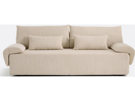 La Redoute Maona Τριθέσιος Καναπές Βελούδινος Εκρού 206x106x85cm