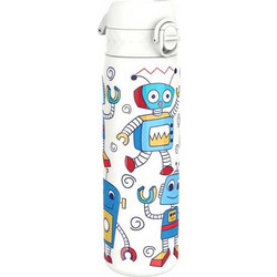 Ion8 Robot Παιδικό Παγούρι Θερμός Ανοξείδωτο BPA Free με Καλαμάκι Λευκό 500ml