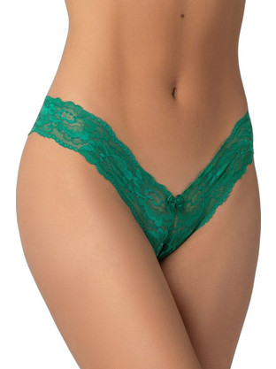 Milena By Paris Γυναικείο Sexy String με Δαντέλα Πράσινο 1577