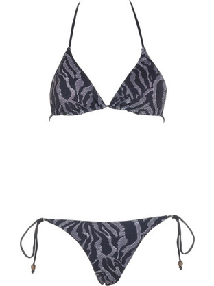 Gsecret Bikini Set Τριγωνάκι Animal Print Μαύρο Ασημί 6102-37511