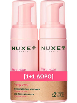 Nuxe Very Rose Light Αφρός Ντεμακιγιάζ 2x150ml