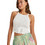Roxy As I Am Γυναικείο Καλοκαιρινό Crop Top Ριπ Λευκό ERJKT04278-WBB0