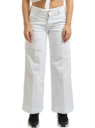 Guess Γυναικείο Τζιν Παντελόνι Relaxed Εφαρμογή Λευκό W6GA1LD0707-PLYC