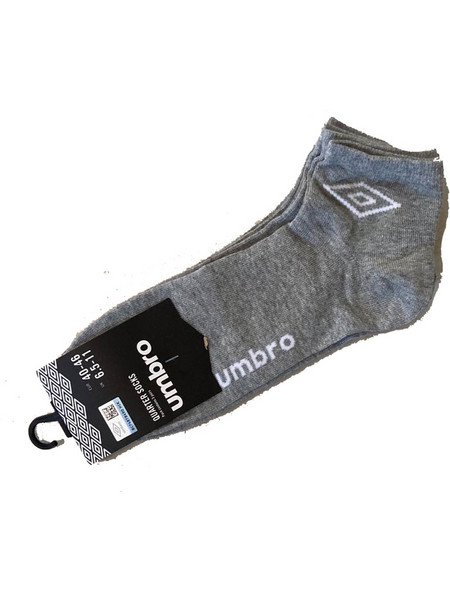 Umbro Ανδρικές Κάλτσες Κοντές Ανθρακί 3Pack 183196-GREY
