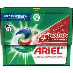 Ariel Extra Clean Power Απορρυπαντικό Πλυντηρίου σε Κάψουλες 12 Πλύσεις
