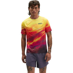 Hoka One Race Day Short Sleeve Citrus Prt Ανδρικό Αθλητικό T-Shirt Πολύχρωμο 1182018-HSP