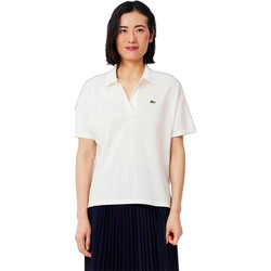 Lacoste Γυναικεία Μπλούζα Polo Κοντομάνικη Λευκή 3PF1123
