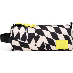 Herschel Warp Check Κασετίνα Βαρελάκι Μαύρη Λευκή 30074-04983