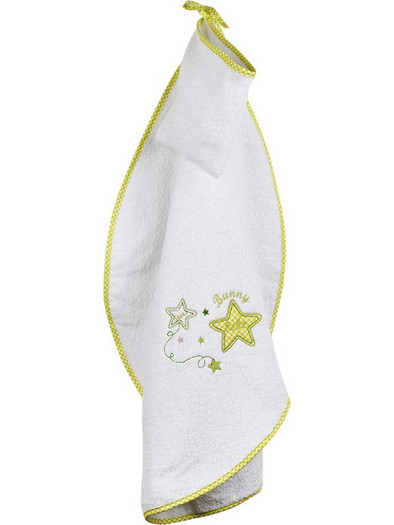 BunnyBebe Star Βρεφικό Μπουρνούζι Κάπα Λευκό Lime