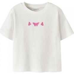 Name It Παιδικό T-Shirt Κοντομάνικο Μπεζ Φούξια 13254630