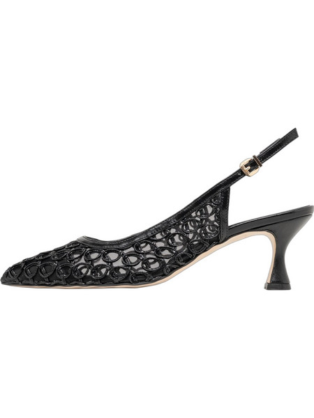 Mortoglou Γόβες Slingback με Λεπτό Χαμηλό Τακούνι Μαύρες 2649-53640A
