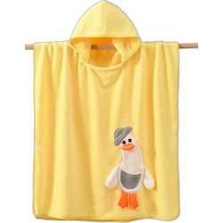 Γαρύφαλλο Duck Face Παιδικό Πόντσο Θαλάσσης Microfiber Κίτρινο 60x90cm