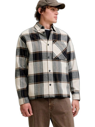 Jack & Jones Ανδρικό Πουκάμισο Βαμβακερό Καρό Μακρυμάνικο Κανονική Γραμμή Μπεζ Μαύρο 12300088