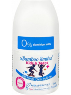 Bamboo Smiles Kids & Teens Φυσικό Παιδικό Αποσμητικό Roll On Χωρίς Αλουμίνιο 50ml