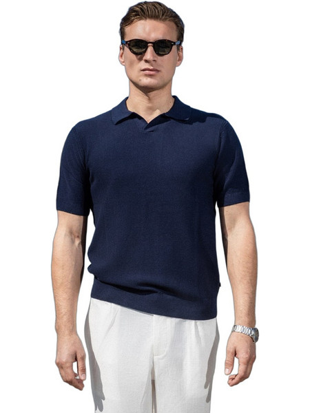 Marcus Ανδρική Μπλούζα Polo Κοντομάνικη Navy Μπλε 7000276