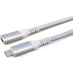 Equip 128375 Braided USB-C Female to USB-C 0.5m White
