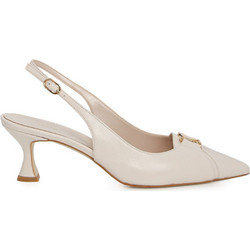 Fratelli Petridi Γόβες Slingback Δερμάτινες με Λεπτό Χαμηλό Τακούνι Μπεζ 57473