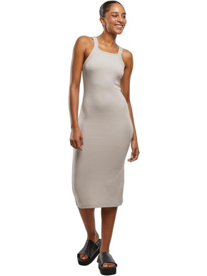Urban Classics Midi Καλοκαιρινό Καθημερινό Φόρεμα Ριπ Εκρού TB7526-01325