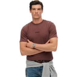 Superdry D1 Micro Logo Ανδρικό Αθλητικό T-Shirt Καφέ M1012131A-2TW