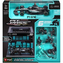 Bburago Formula Racing Pit Pass F1 W16 Mercedes AMG Petronas George Russell #63