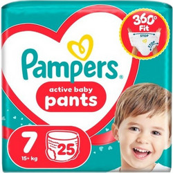 Pampers Active Baby Pants Πάνες Βρακάκι No7 15+kg 25τμχ