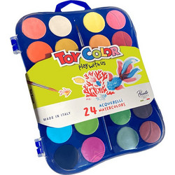 Toy Color Σετ Νερομπογιές με Πινέλο 6x24 Χρώματα 220.703-6