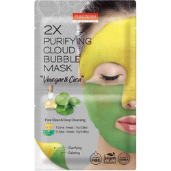 Purederm 2-Step Cloud Bubble Yellow & Green Vegan Sheet Μάσκα Προσώπου για Καταπράυνση 23gr