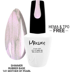 Mixcoco 141 Mother Of Pearls Rubber Base Ημιμόνιμο Βερνίκι Νυχιών 15ml