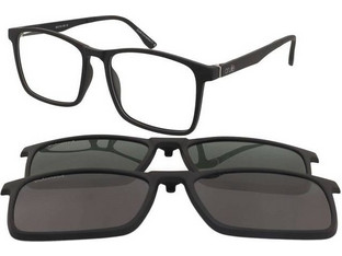 Crulle Convertible C1 Ανδρικός Σκελετός Γυαλιών Οράσεως με Clip-On Κοκάλινος Μαύρος
