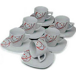 For Home Circles Σετ Φλιτζάνια Ελληνικού Καφέ & Τσαγιού Πορσελάνης 6τμχ 9000A-GC06929