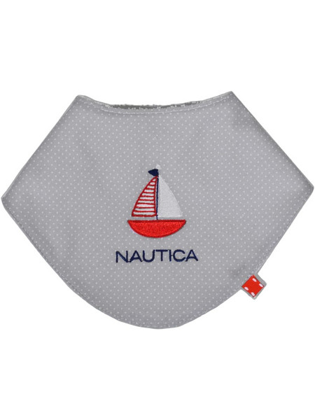 Nautica Des 935 Σαλιάρα Μπαντάνα από 100% Βαμβάκι με Κουμπί Γκρι