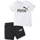 Puma Minicats Βρεφικό Σετ Καλοκαιρινό Λευκό Μαύρο 845839-02