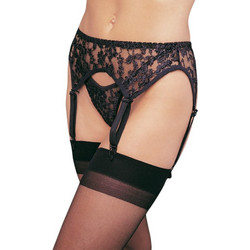 Leg Avenue Ζαρτιέρες με Δαντέλα See Through Μαύρες 714718015132