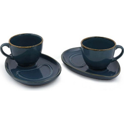 Hermia Σετ Φλιτζάνια Κεραμικά Μπλε 215ml 2τμχ 275KRM1495