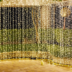 Aca 360 Χριστουγεννιάτικα Λαμπάκια LED σε Κουρτίνα Εξωτερικού Χώρου Θερμά Λευκά 2m X08360114