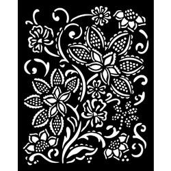 Stamperia Στένσιλ Σχέδια Timeless Batik Flowers 20x25cm KSTD1800