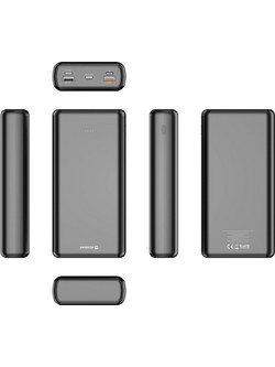 Swissten SW22013914 Power Bank 30000mAh 20W με 2 Θύρες USB-A Quick Charge 3.0 & Power Delivery Black