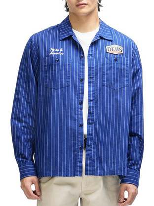 Deus Ex Machina Forecourt Stripe Ανδρικό Πουκάμισο Ριγέ Μπλε D263MSH176-MEC