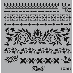 Rich Στένσιλ Σχέδια Τετράγωνο 25x25cm 707