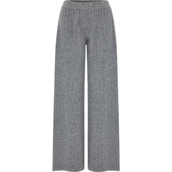 Funky Buddha Πλεκτό Γυναικείο Παντελόνι Jogger Relaxed Εφαρμογή με Λάστιχο Γκρι FBL014-112-02
