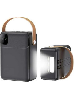 Sunix Power Bank 80000mAh 22.5W με Ενσωματωμένα Καλώδια USB-C & Lightning Power Delivery Black 70041122