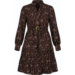 Funky Buddha Mini Καθημερινό Φόρεμα Floral Σοκολατί FBL014-133-13