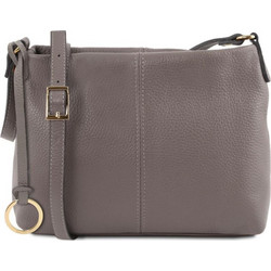 Tuscany Leather Γυναικεία Τσάντα Χιαστί Δερμάτινη Γκρι με Στενό Λουρί TL141720